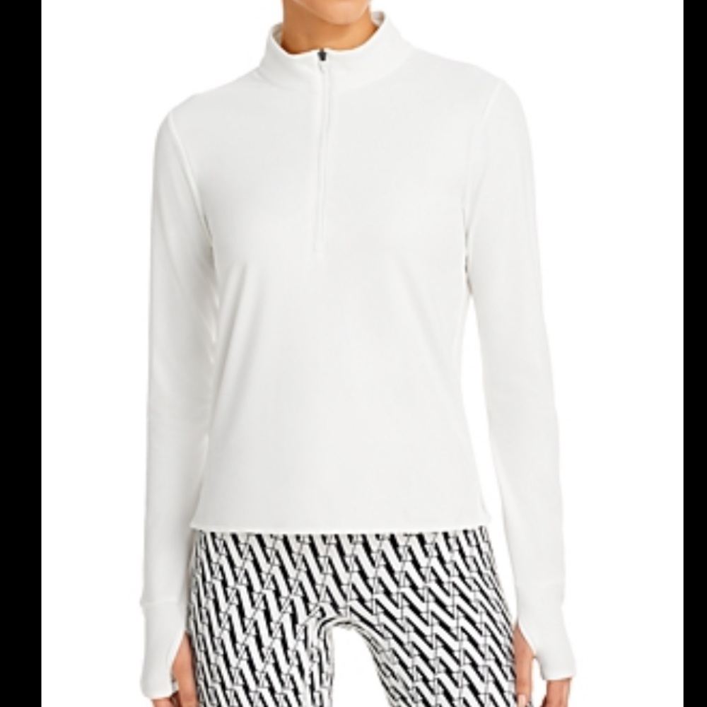 All Access White Pro Fleece 3/4 Zip Pullover in Cappuccino Foam